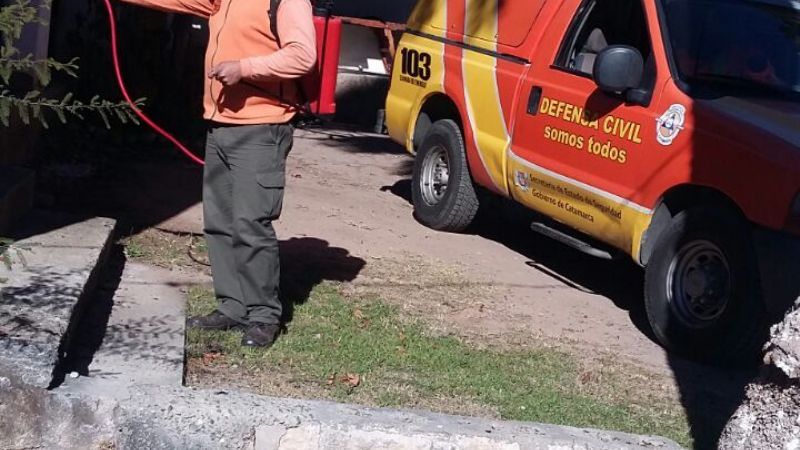 Defensa Civil fumigó predio de Alarmas Tempranas