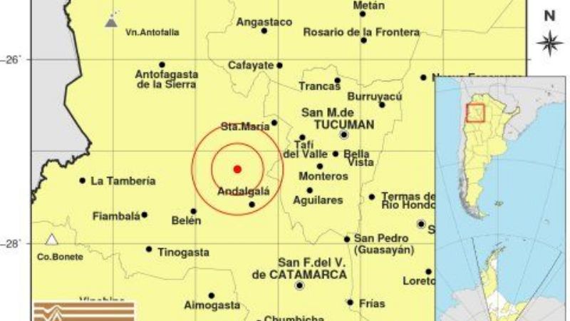 Leve sismo entre Andalgalá y Belén