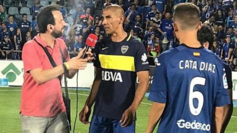 “Cata” Díaz festejó en Getafe con la camiseta de Boca