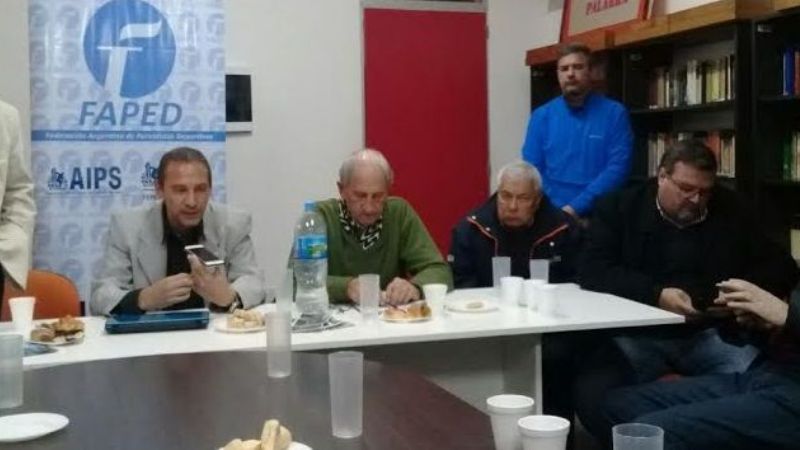 Chacón en la reunión de la FAPED, en Zárate