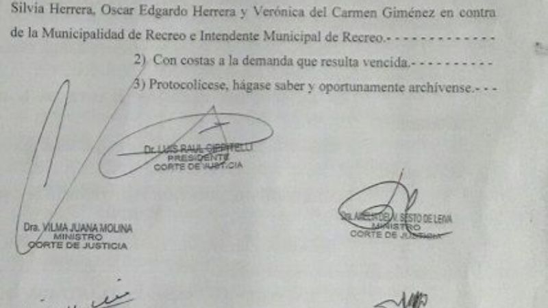 Revés judicial para el Intendente Herrera