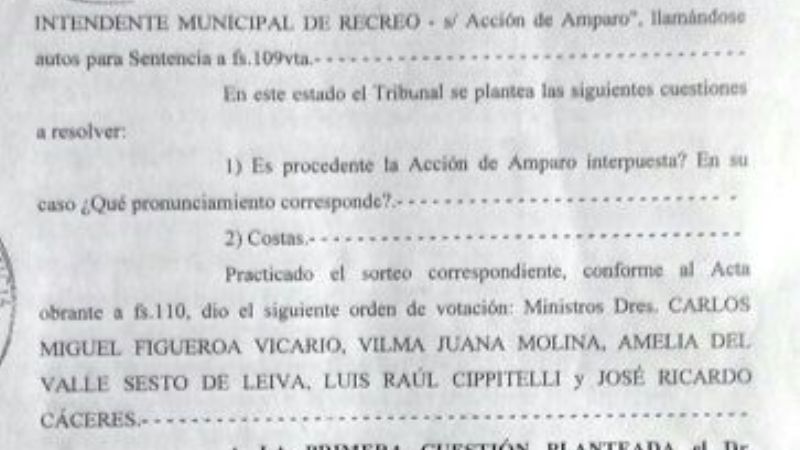 Revés judicial para el Intendente Herrera