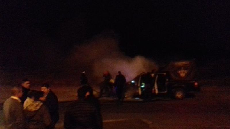 Se incendió un patrullero