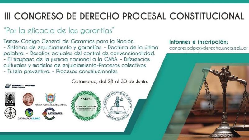 Catamarca sede del III Congreso de Derecho Procesal Constitucional