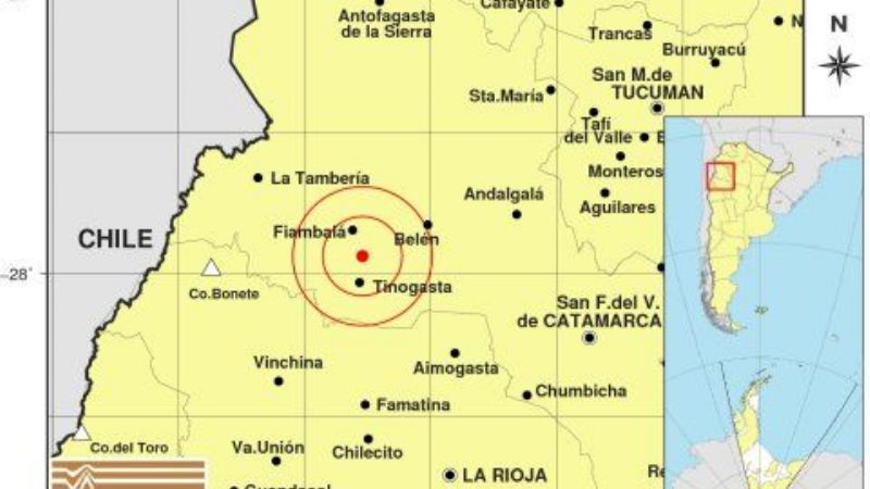 Temblor cerca de Tinogasta