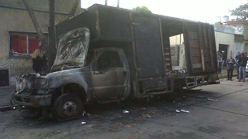 Se incendió un camión