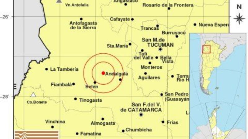 Fuerte temblor en cercanías de Andalgalá