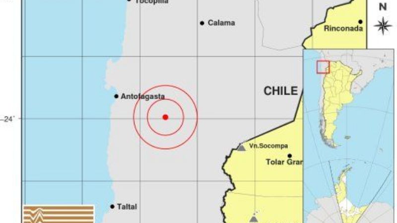 Fuerte sismo sacudió el norte de Chile