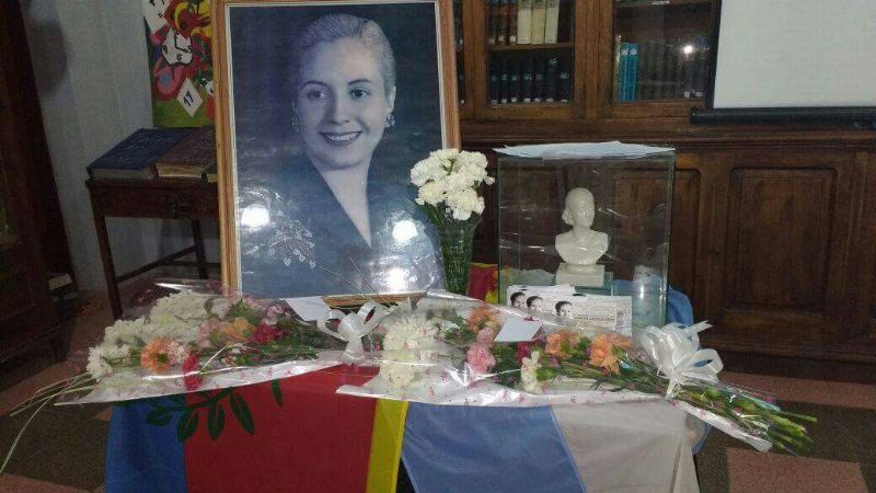 El PJ de Recreo homenajeó a Evita en la Biblioteca Popular