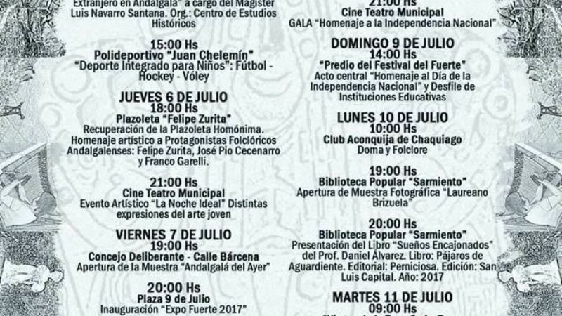 Festejos por el 359º aniversario de la fundación de Andalgalá