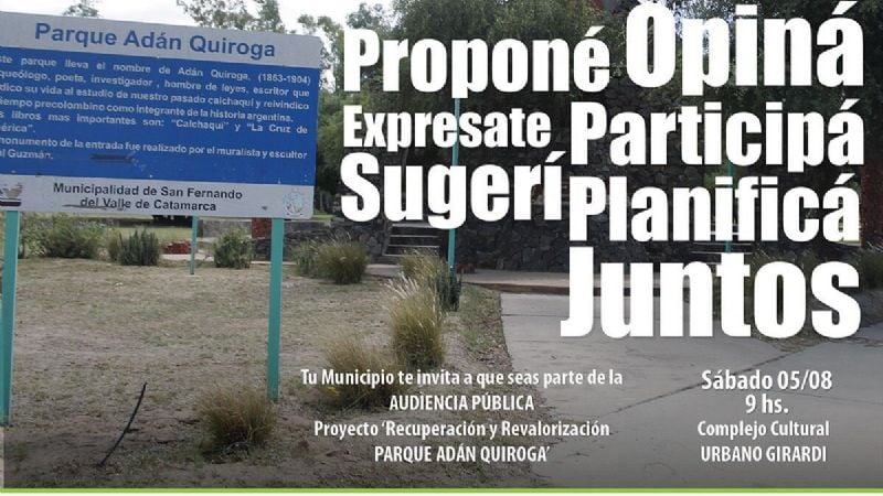 Nueva audiencia para revalorización del Parque Adán Quiroga