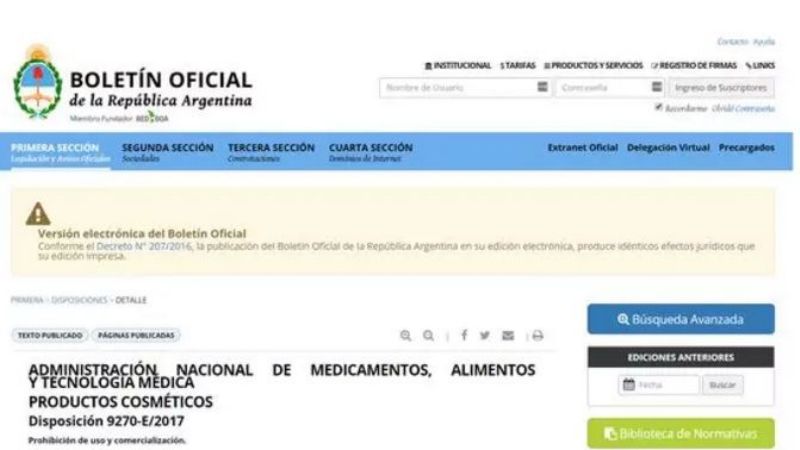 ANMAT prohibió productos