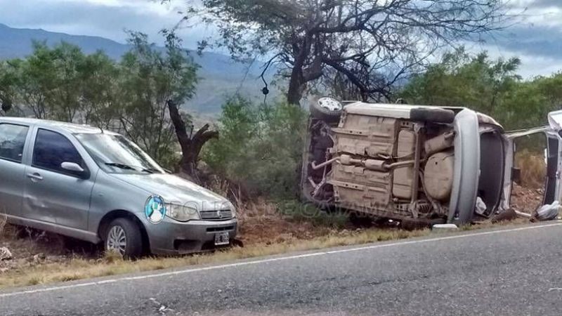 Seis heridos tras un choque y vuelco en la ruta 1
