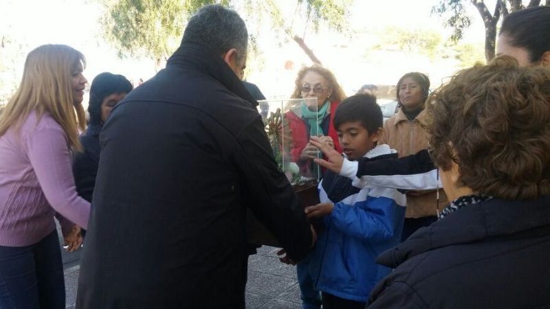 Imagen de la Virgen de Luján en Cáritas y Colegio Juan Pablo II