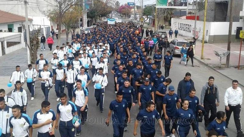 Policías peregrinaron a La Gruta