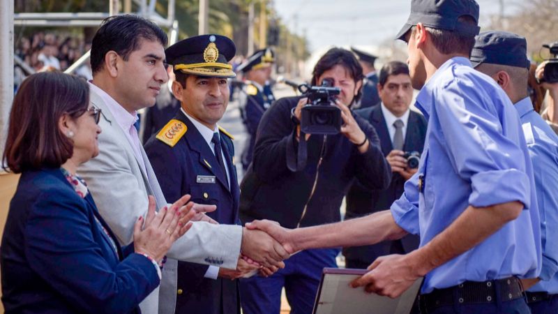 Cordero acompañó a Lucía en el acto por el aniversario de la Policía