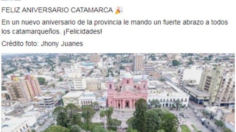 Macri saludó a los catamarqueños por la autonomía