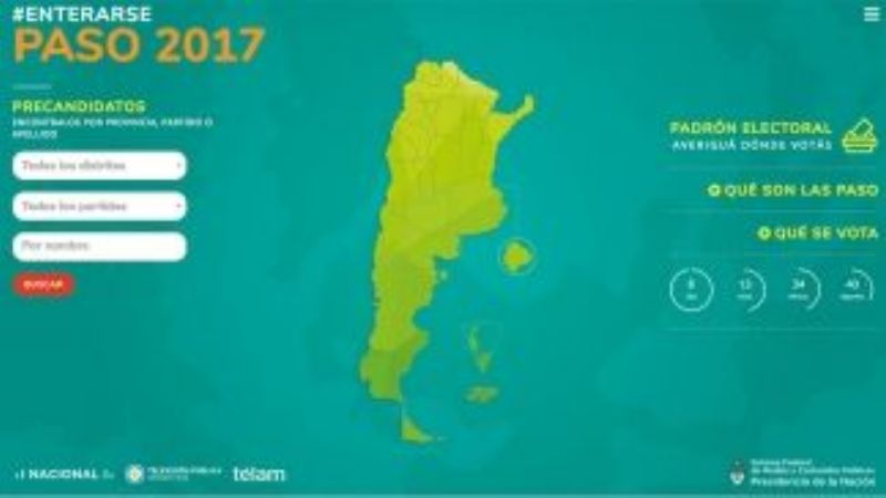 Lanzan un portal interactivo para las PASO