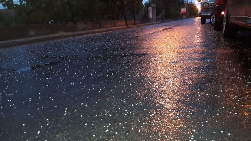Cayó granizo