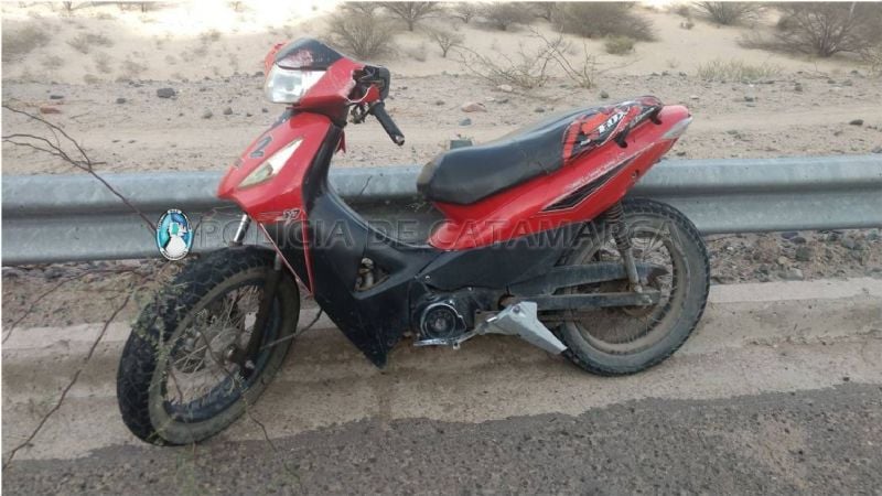 Joven derrapó con su moto en Belén