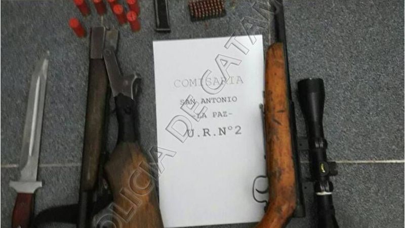 Secuestran armas de fuego, cartuchos y un puñal en La Paz