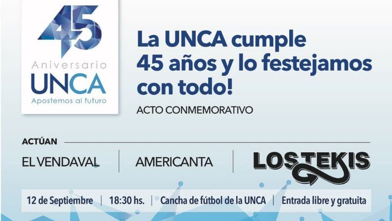 Gran festejo de la UNCa por sus 45 años