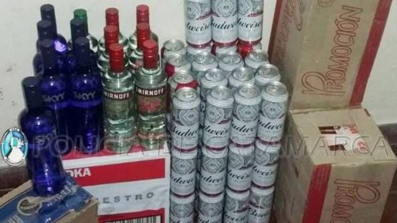 Secuestran 51 latas de cervezas, vino, vodka y fernet en El Rodeo