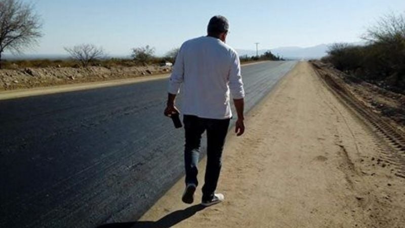 Comienzan a asfaltar la ruta 46 y se cumple un sueño