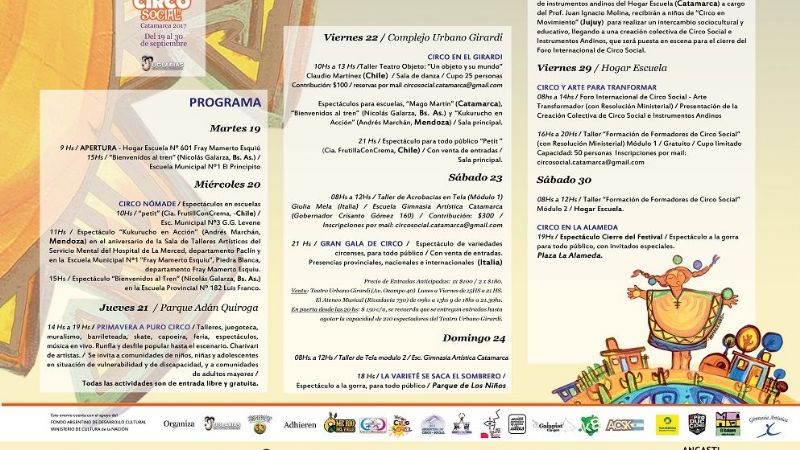 Primer Festival Internacional “Circo Social” Catamarca 2017