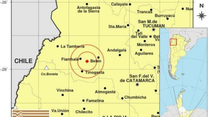 Leve temblor cerca de Fiambalá