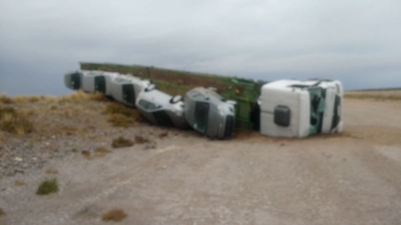 Volcó un camión “mosquito” en la ruta 157