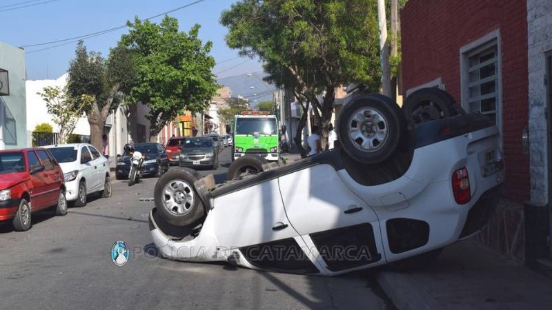 Terrible vuelco en pleno centro