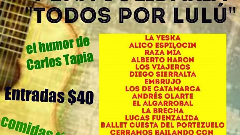 Agradecieron por la peña solidaria “Todos por Lulú”