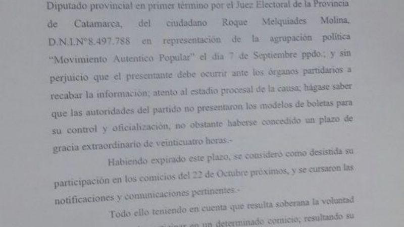 El MAP de Ramón Saadi "desistió" de las elecciones