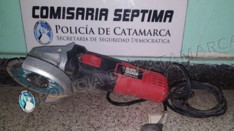 Secuestran una amoladora abandonada