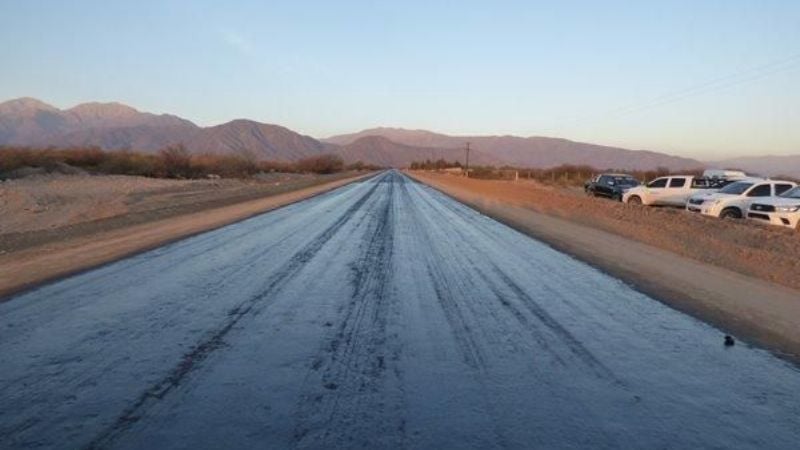 Avanza la pavimentación de la ruta 46