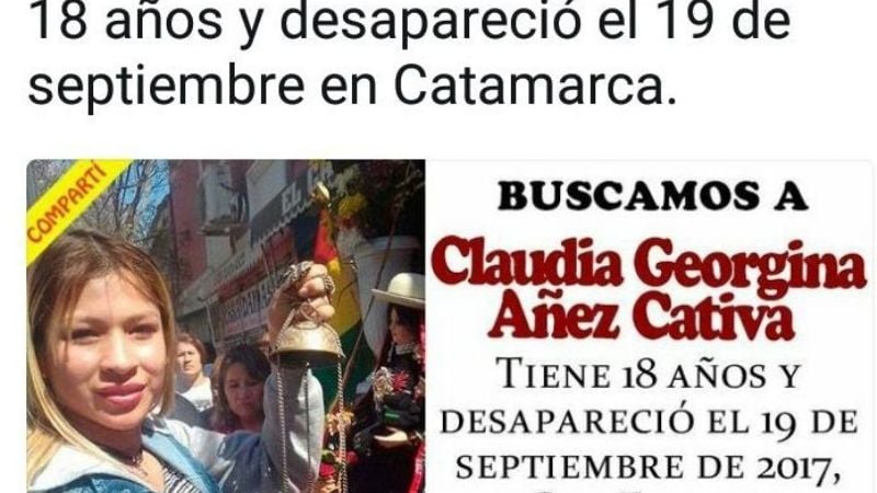 Buscan a joven catamarqueña