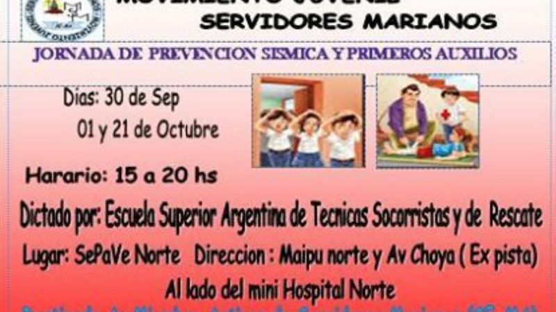 Jornadas sobre prevención sísmica y primeros auxilios
