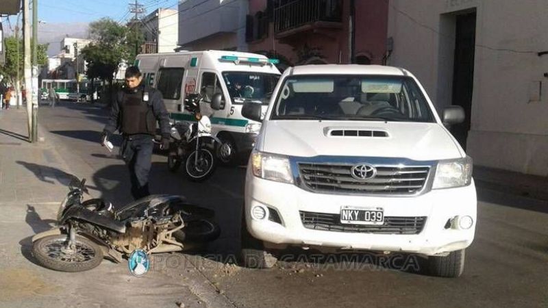 Joven herida tras un choque en pleno centro