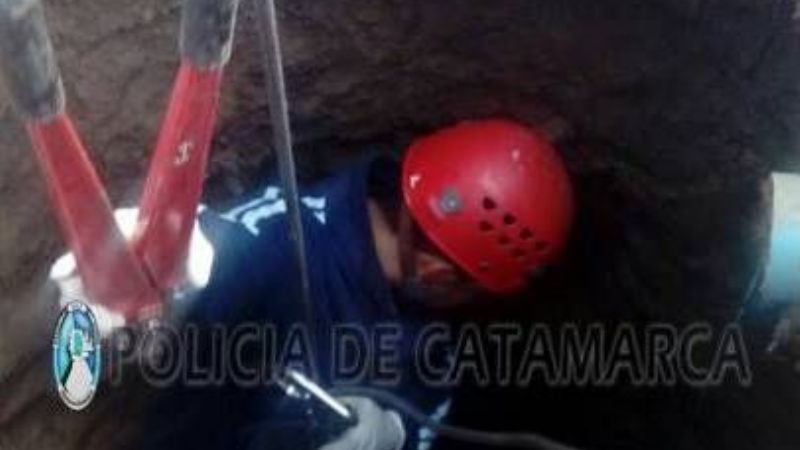 Rescatan caballo que cayó a un pozo