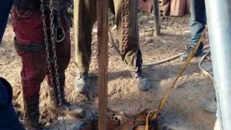 Rescatan caballo que cayó a un pozo