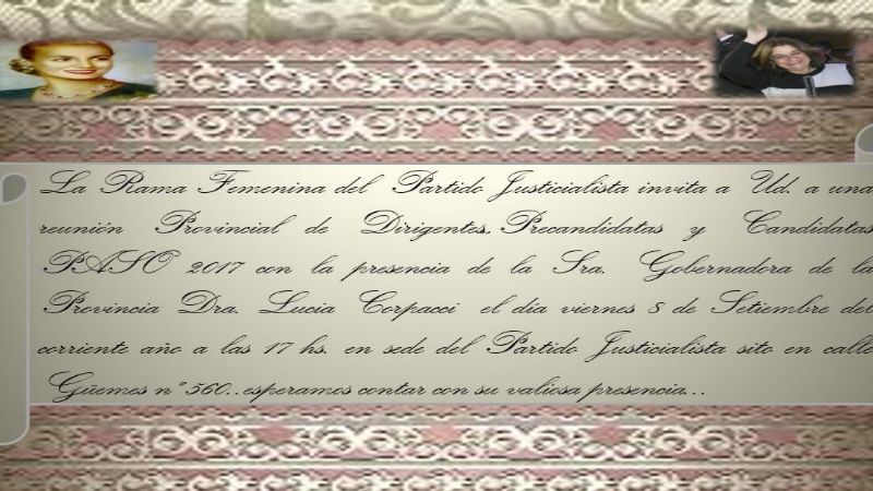 Reconocimiento de Lucía a mujeres peronistas