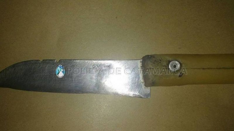 Quiso apuñalar a un policía con un cuchillo carnicero