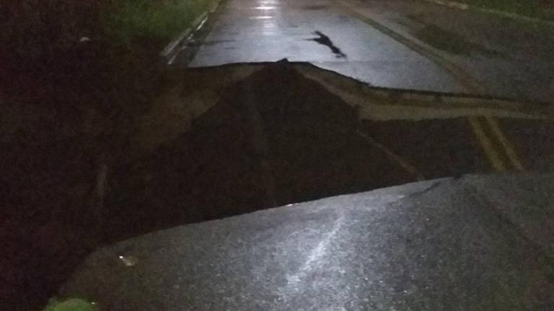 La lluvia y las crecidas destrozaron ruta en Belén