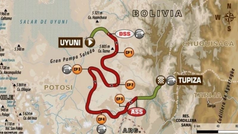 La 8va. etapa Uyuni-Tupiza será la más larga del Dakar 2018