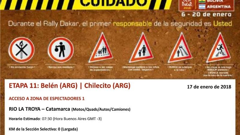 Zonas de espectadores para mañana en Fiambalá