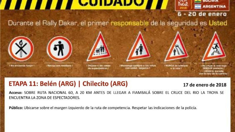 Zonas de espectadores para mañana en Fiambalá