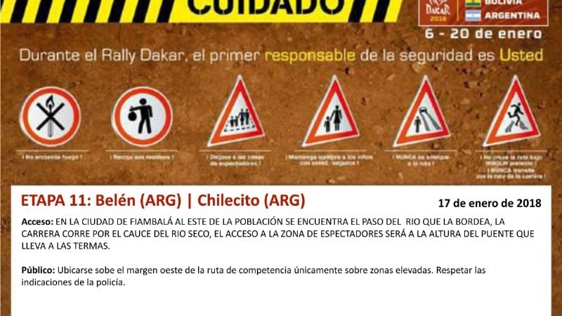 Zonas de espectadores para mañana en Fiambalá