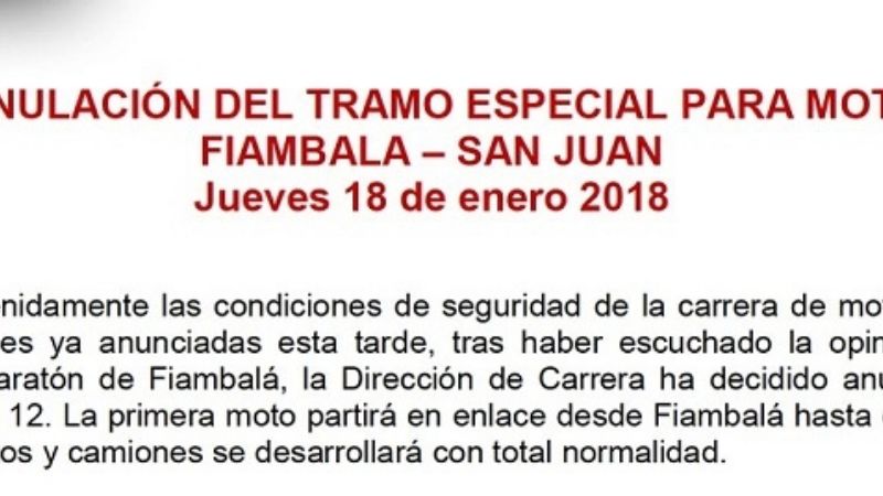 El Dakar sin motos ni “cuatris” rumbo a San Juan