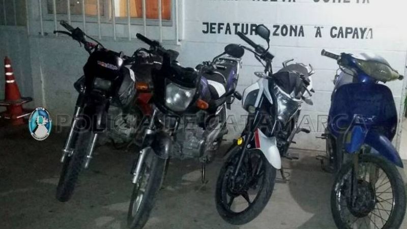 Secuestran cinco motos en operativo de control en Capayán